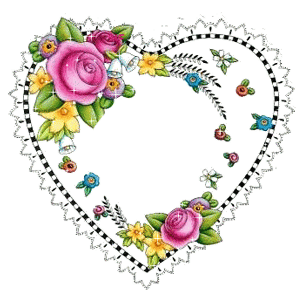 Gif animé coeur de fleurs